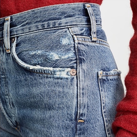 Agolde Riley High Rise Straight Crop Jeans in Color Frequency size 25 - Picture 4 of 9